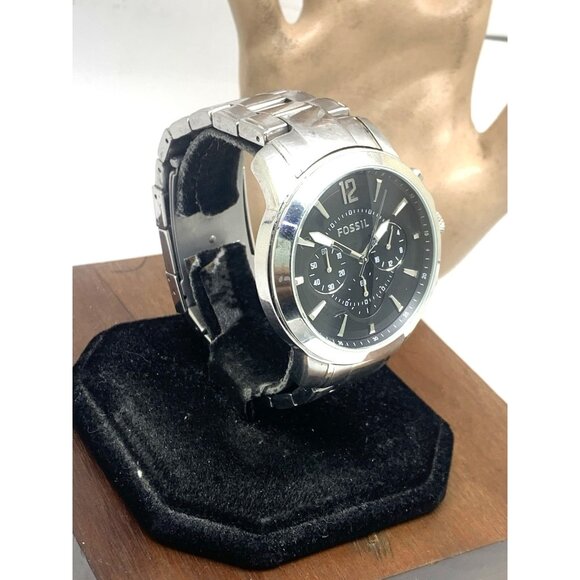 Fossil Men's Watch FS4532 Quartz Chronograph Black Dial Silver Steel 44mm USED - Picture 14 of 14